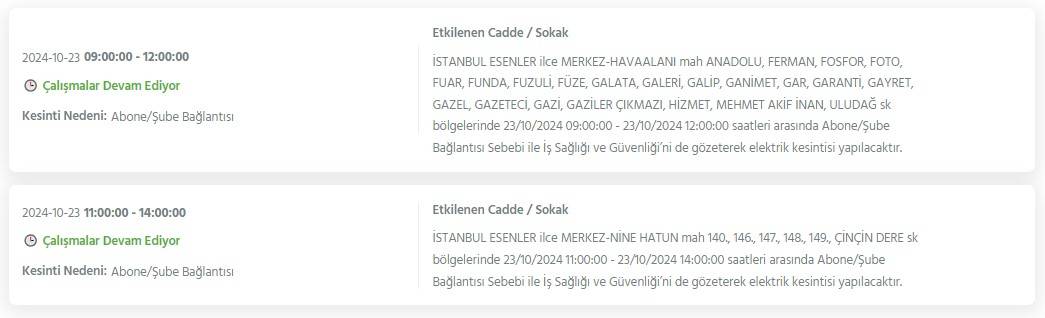 İstanbul'un 21 ilçesinde 8 saati bulacak elektrik kesintisi! Bu gece yarısından itibaren başlıyor 20